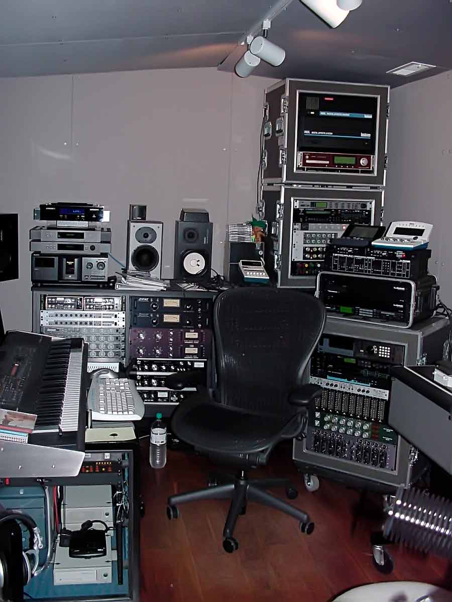 Kevin's first Virginia recording studio, stuffed to the ceiling with gear