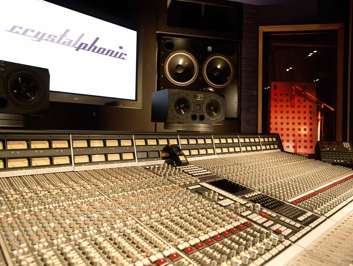 Crystalphonic SSL console closeup